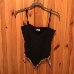 Vintage Tank Top with Beaded Fringe